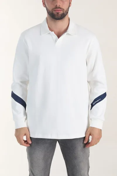 beyaz-polo-yaka-erkek-sweatshirt-406885