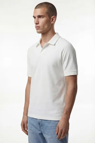 Beyaz Polo Yaka Erkek Tişört 435486