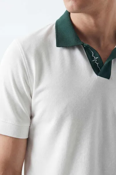 Beyaz Polo Yaka Erkek Tişört 435581