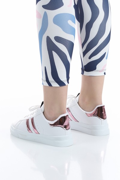 Beyaz Pudra Hologram Detay Spor Ayakkabı 152834