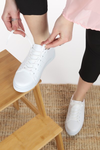 Beyaz Pudra Spor Ayakkabı 101566