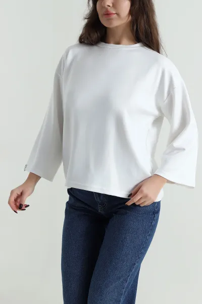 Beyaz Rahat Kalıp Oysho Kadın Bluz 496901