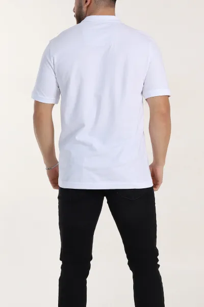Beyaz Regular Fit Basic Polo Yaka Erkek Tişört 342470