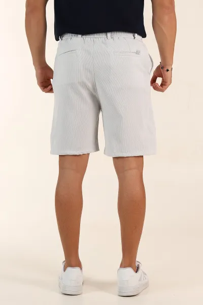Beyaz Regular Fit Bel Lastikli Erkek Şort 385207