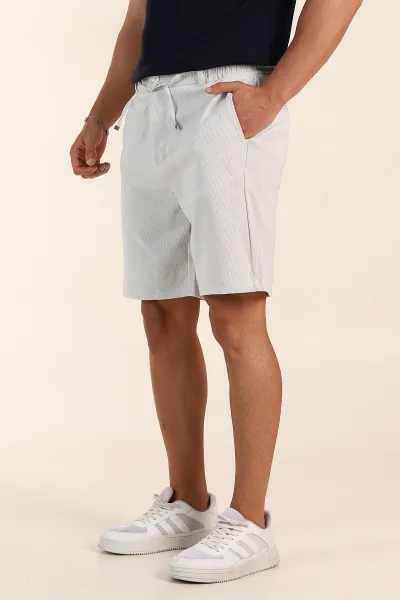 Beyaz Regular Fit Bel Lastikli Erkek Şort 385207