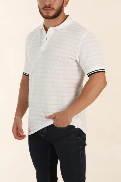 beyaz-regular-fit-cizgi-dokulu-fermuarli-polo-yaka-erkek-triko-tisort-370067