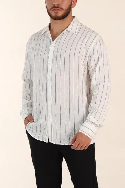 beyaz-regular-fit-cizgili-uzun-kollu-erkek-gomlek-369568