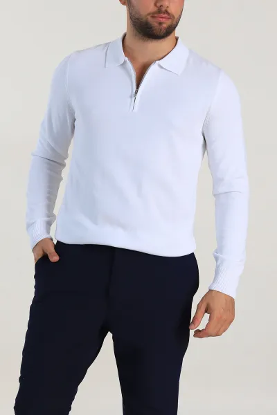 beyaz-regular-fit-fermuarli-polo-yaka-erkek-ince-triko-309189