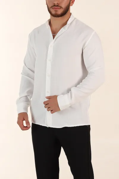 beyaz-regular-fit-hakim-yaka-uzun-kollu-erkek-gomlek-370042
