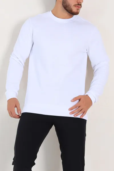 beyaz-regular-fit-interlok-kumas-pike-doku-basic-erkek-sweatshirt-305434