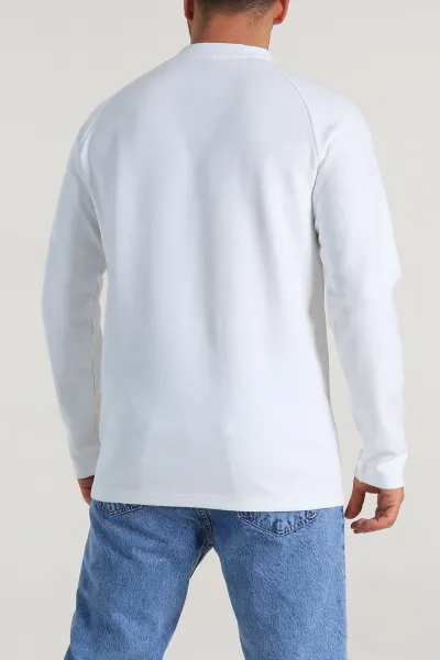 Beyaz Regular Fit Kabartma Baskılı Erkek Sweatshirt 305851