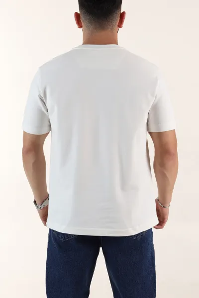 Beyaz Relaxed Fit Baskılı Yazı Detaylı Erkek Tişört 358545