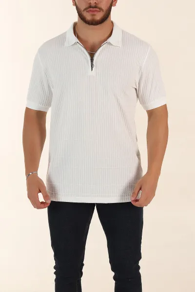 beyaz-relaxed-fit-cizgi-detayli-fermuarli-polo-yaka-erkek-tisort-370331