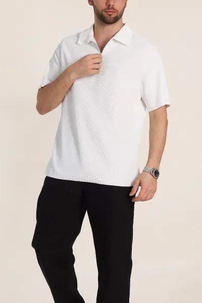 beyaz-relaxed-fit-fitilli-doku-fermuarli-polo-yaka-erkek-tisort-348150