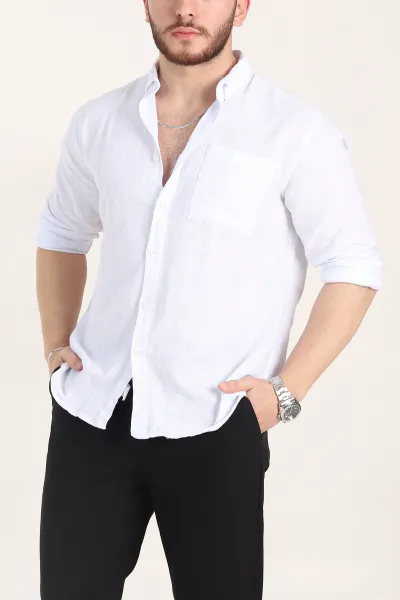 beyaz-relaxed-fit-keten-cep-detayli-erkek-gomlek-356976