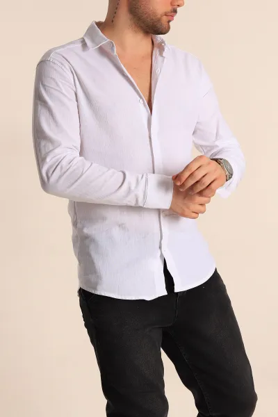 beyaz-relaxed-fit-kirinkil-keten-erkek-gomlek-256994