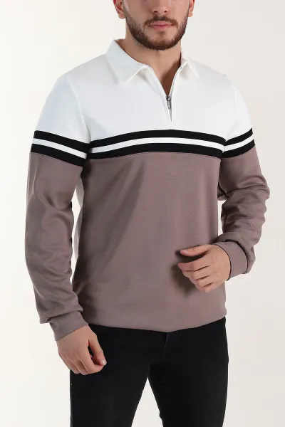 beyaz-relaxed-fit-oysho-kumas-fermuarli-polo-yaka-sweatshirt-399552