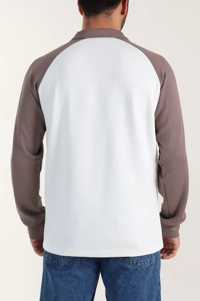 Beyaz Relaxed Fit Oysho Kumaş Reglan Kollu Erkek Sweatshirt 399579