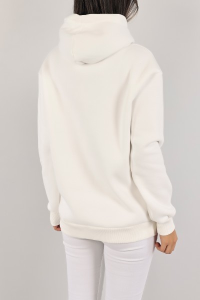 Beyaz Şardonlu Bayan Sweat 136532