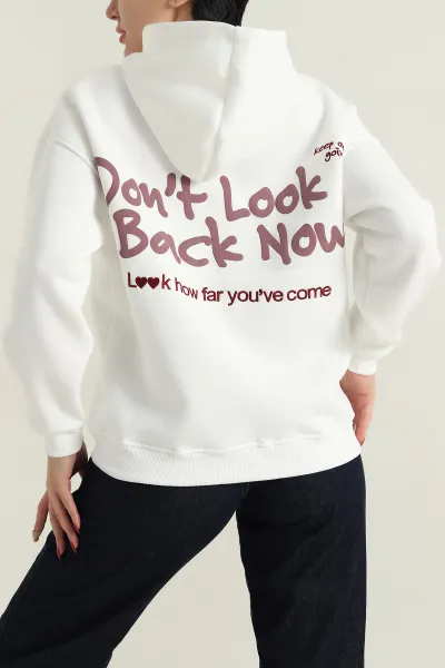 Beyaz Şardonlu Nakışlı Kadın Sweat 417933