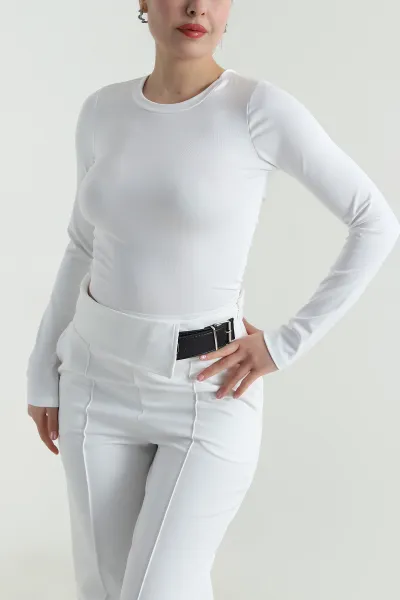 Beyaz Scuba Kadın Bluz 499460