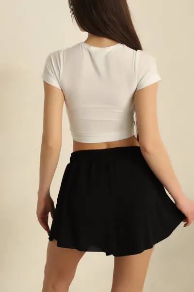 Beyaz Sendy Kumaş Crop 257528