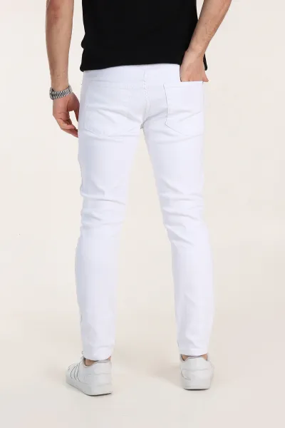Beyaz Skinny Fit Erkek Kot Pantolon 354418