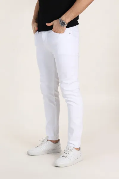 Beyaz Skinny Fit Erkek Kot Pantolon 354418