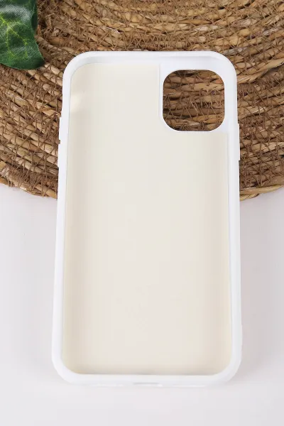 Beyaz TeknoCase İPhone 11 Uyumlu Afra Diamond Case Serisi Lens Hediyeli Premium Sert Silikon Telefon Kılıfı 430495