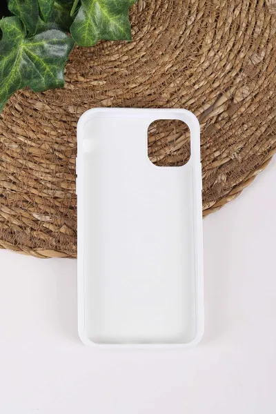 Beyaz TeknoCase İPhone 11 Uyumlu Dlr Diamond Case Serisi Lens Hediyeli Premium Sert Silikon Telefon Kılıfı 430341
