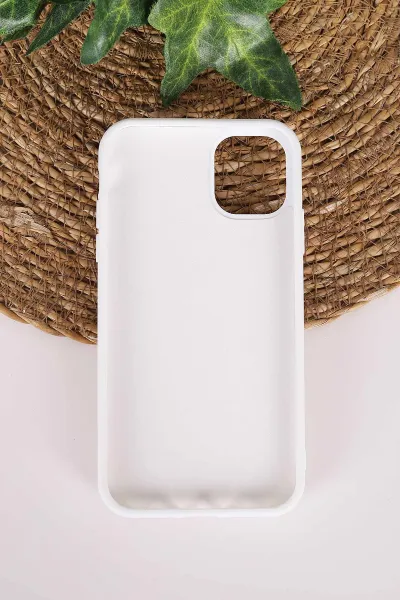 Beyaz TeknoCase İPhone 11 Uyumlu Nelly Diamond Serisi Taşlı Lens Hediyeli Sert Silikon Telefon Kılıfı 480921
