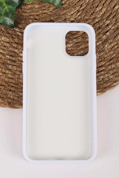 Beyaz TeknoCase İPhone 11 Uyumlu Smile Case Serisi Yazı Detaylı Lens Hediyeli Sert Silikon Telefon Kılıfı 450132