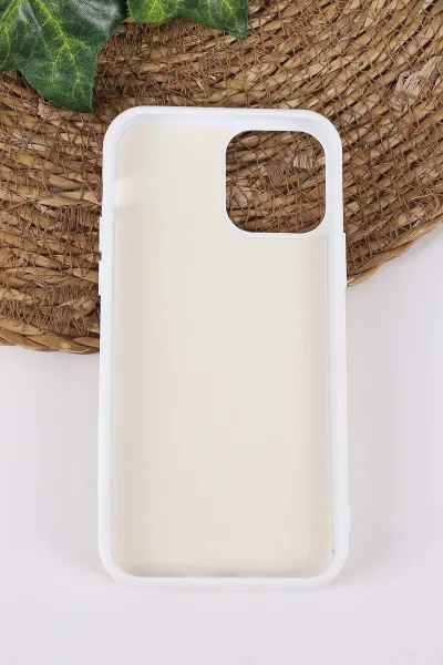Beyaz TeknoCase İPhone 12 Uyumlu Afra Diamond Case Serisi Lens Hediyeli Premium Sert Silikon Telefon Kılıfı 430502
