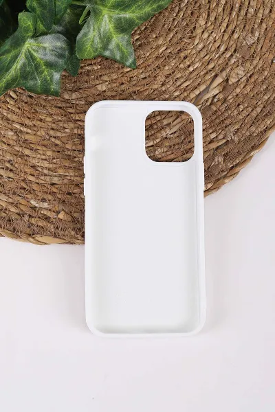 Beyaz TeknoCase İPhone 12 Uyumlu Dlr Diamond Case Serisi Lens Hediyeli Premium Sert Silikon Telefon Kılıfı 430345