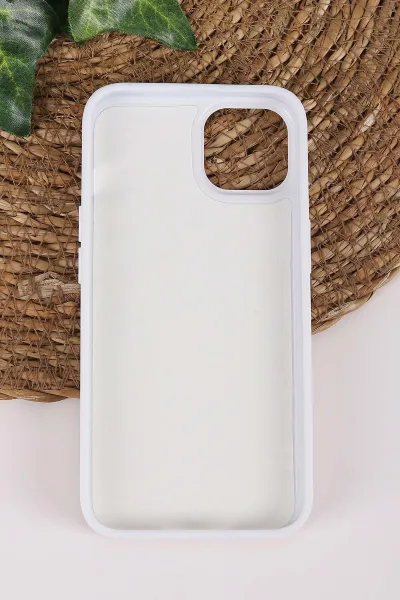 Beyaz TeknoCase İPhone 13 Uyumlu Smile Case Serisi Yazı Detaylı Lens Hediyeli Sert Silikon Telefon Kılıfı 450136