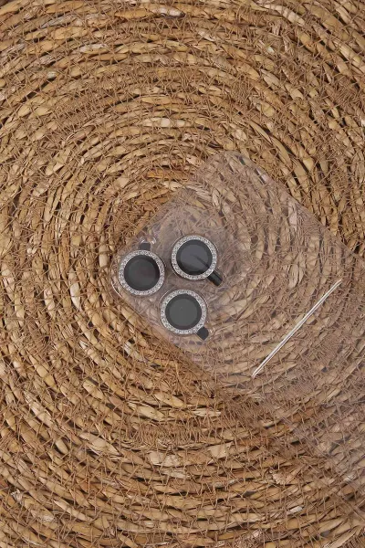 Beyaz TeknoCase İPhone 14 Pro Max Uyumlu Dlr Diamond Case Serisi Lens Hediyeli Premium Sert Silikon Telefon Kılıfı 430367