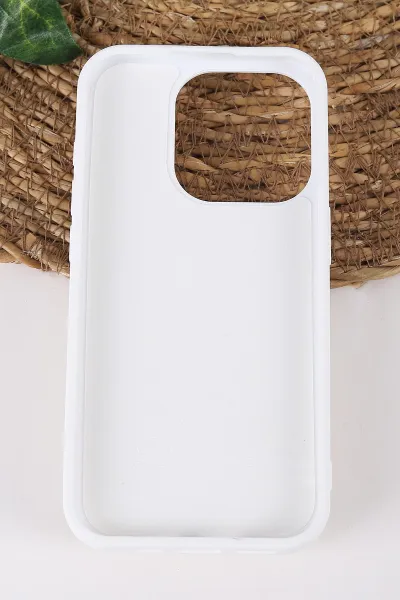 Beyaz TeknoCase İPhone 15 Pro Uyumlu Viola Diamond Case Serisi Kartlıklı Lens Hediyeli Sert Silikon Telefon Kılıfı 430825