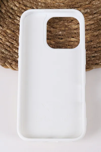Beyaz TeknoCase İPhone 16 Pro Uyumlu Viola Diamond Case Serisi Kartlıklı Lens Hediyeli Sert Silikon Telefon Kılıfı 430843