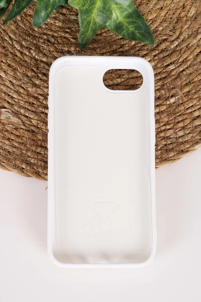 Beyaz TeknoCase İPhone 16E & 17E Uyumlu Nelly Diamond Serisi Taşlı Lens Hediyeli Sert Silikon Telefon Kılıfı 480977