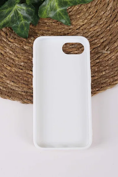 Beyaz TeknoCase İPhone 16E Uyumlu Viola Diamond Case Serisi Kartlıklı Lens Hediyeli Sert Silikon Telefon Kılıfı 430855