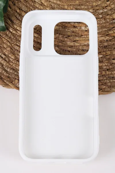 Beyaz TeknoCase İPhone 17 Pro Uyumlu Viola Diamond Case Serisi Kartlıklı Lens Hediyeli Sert Silikon Telefon Kılıfı 430867