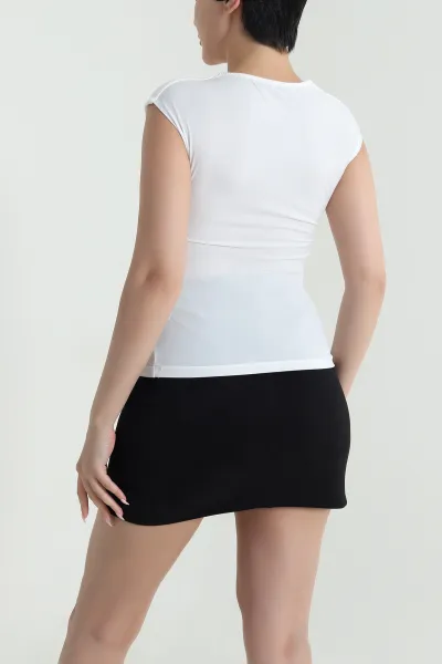 Beyaz Tokalı Sandy Kadın Bluz 465394