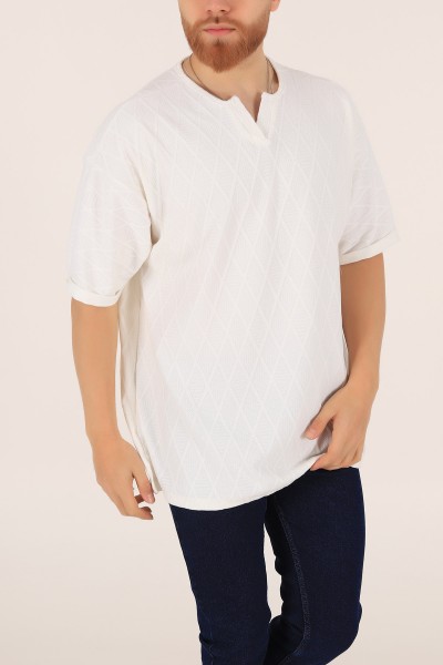 beyaz-triko-dokulu-oversize-erkek-tisort-169613