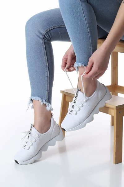 Beyaz Triko Spor Ayakkabı 168081