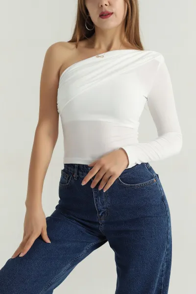Beyaz Vatkalı Sandy Kadın Bluz 399817