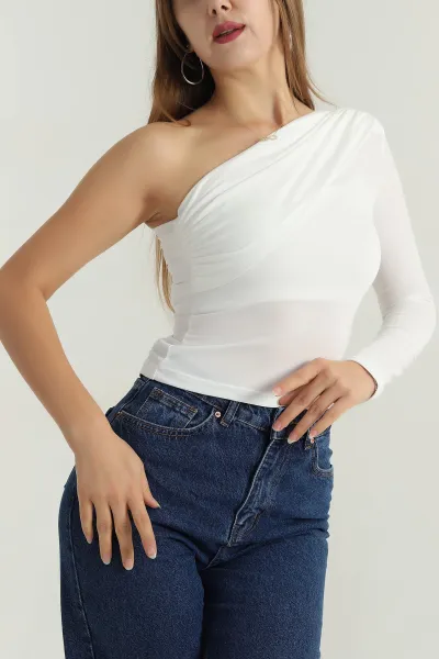 Beyaz Vatkalı Sandy Kadın Bluz 399817