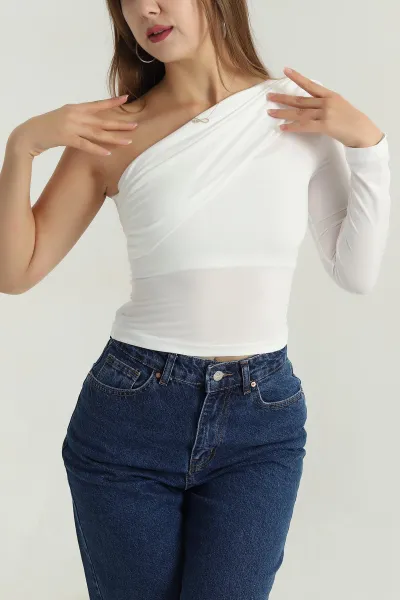 Beyaz Vatkalı Sandy Kadın Bluz 399817