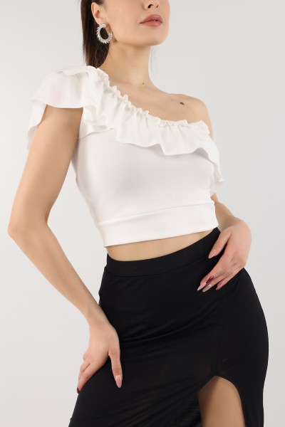 Beyaz Volanlı Bluz 171771