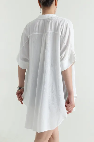 Beyaz Yakalı Viskoz Kadın Kimono 481150