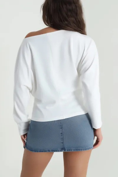 Beyaz Yarasa Kol Modal Kadın Bluz 483067